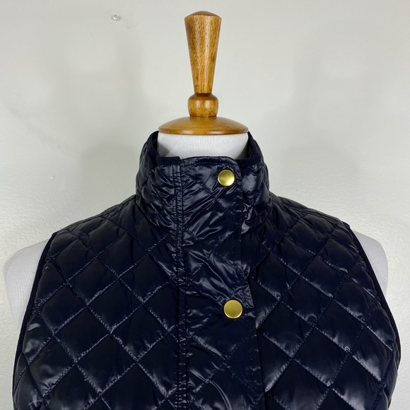 J. Crew Shiny Quilted Puffer Field Vest Blue Sz. XS - Picture 9 of 13